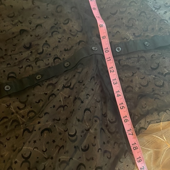 HOT TOPIC Black sheer flocked moon and stars dress - Picture 5 of 6